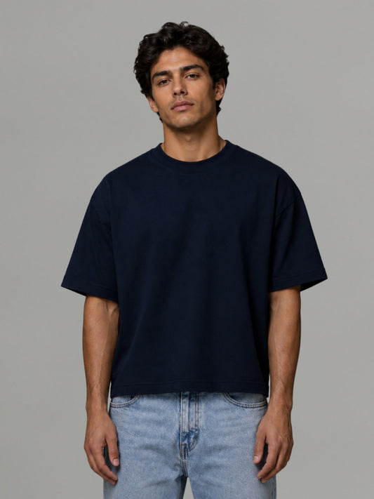 Navy box fit  T-Shirt