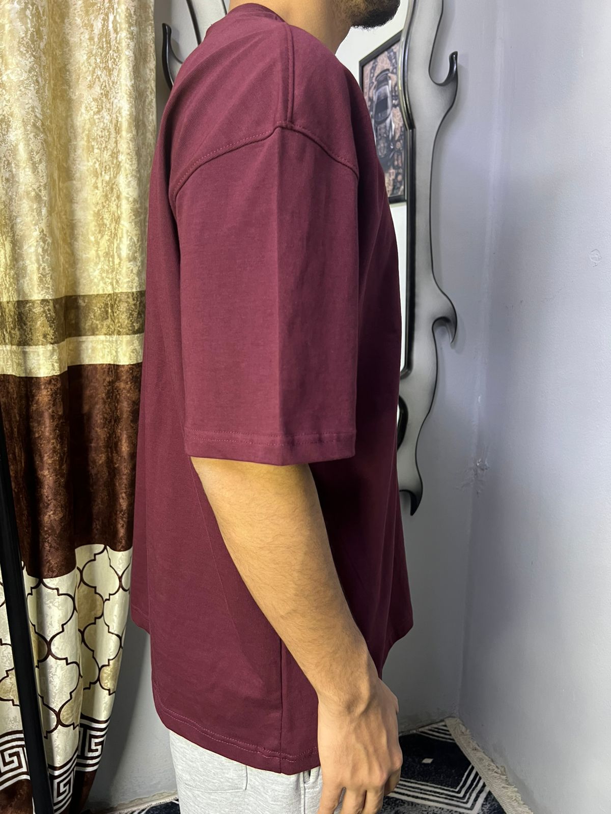 Burgundy over Size T-Shirt