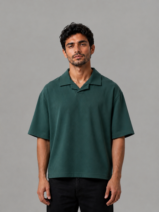 Olive Polo Box Fit