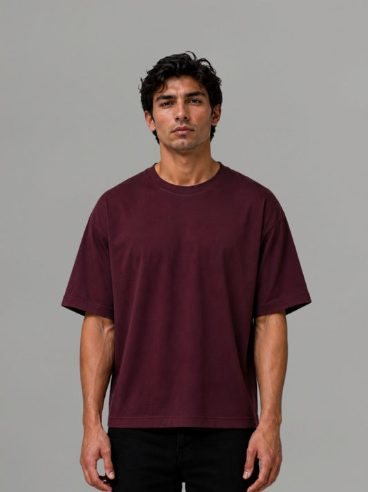 Burgundy over Size T-Shirt